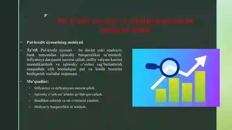 PUL KREDIT SIYOSATI VA ULARDAN FOYDALANISH AMALIYOTI TAHLILI. 3