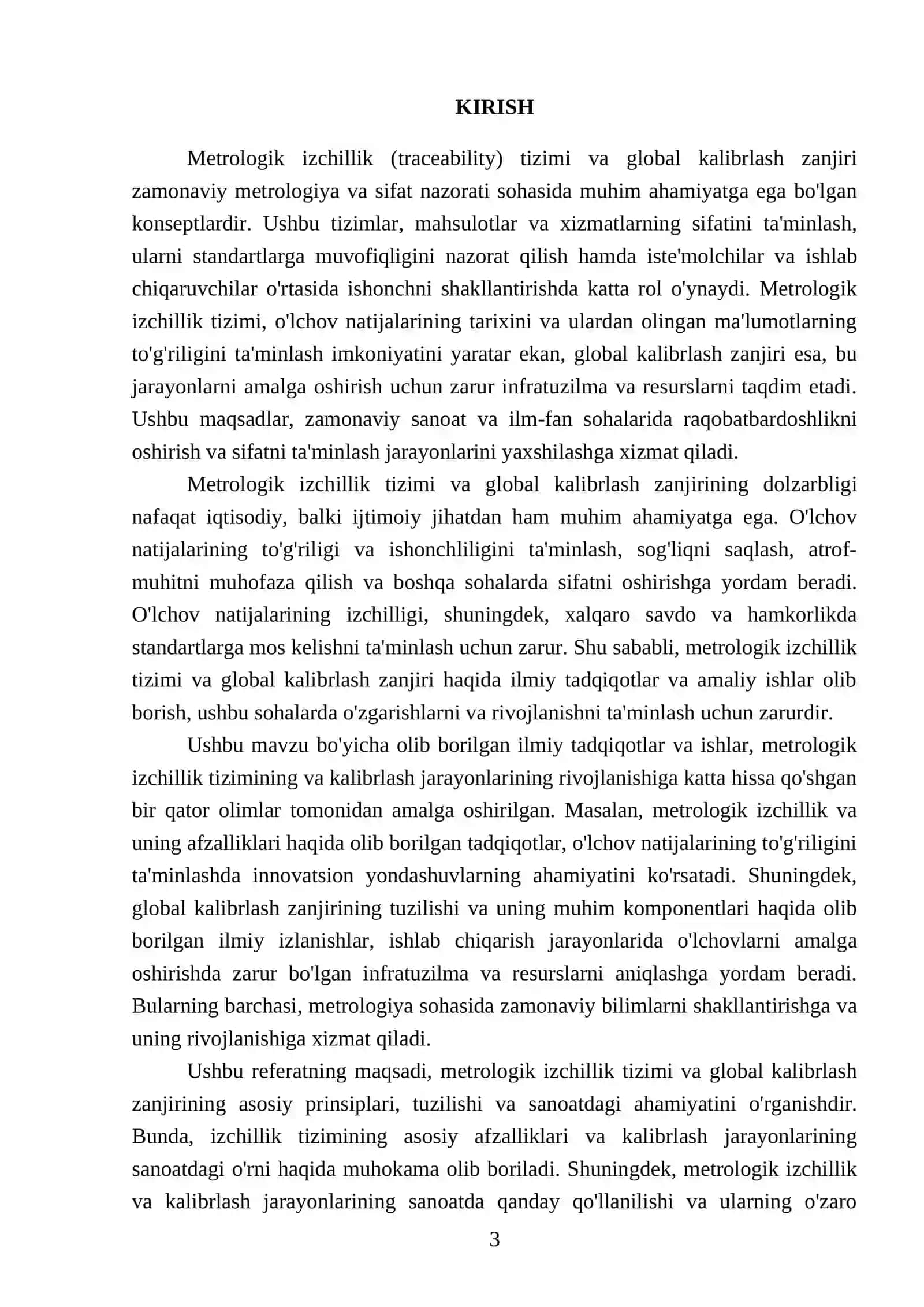 Metrologik izchillik (traceability) tizimi va global kalibrlash zanjiri 3
