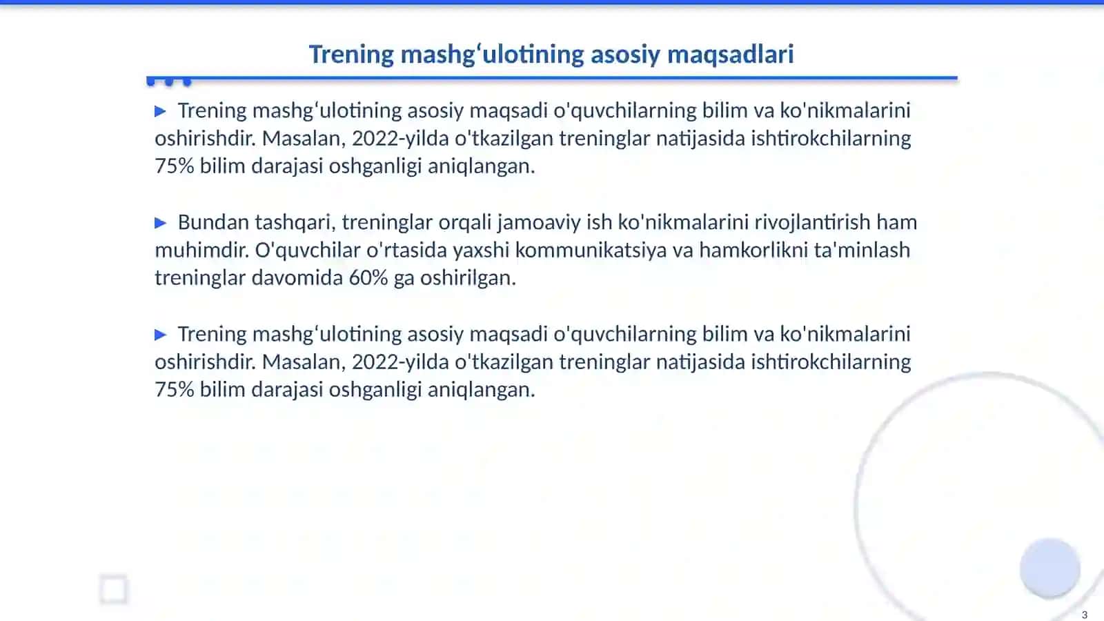 Trening mashgʻulotining maqsad va vazifalarii 3