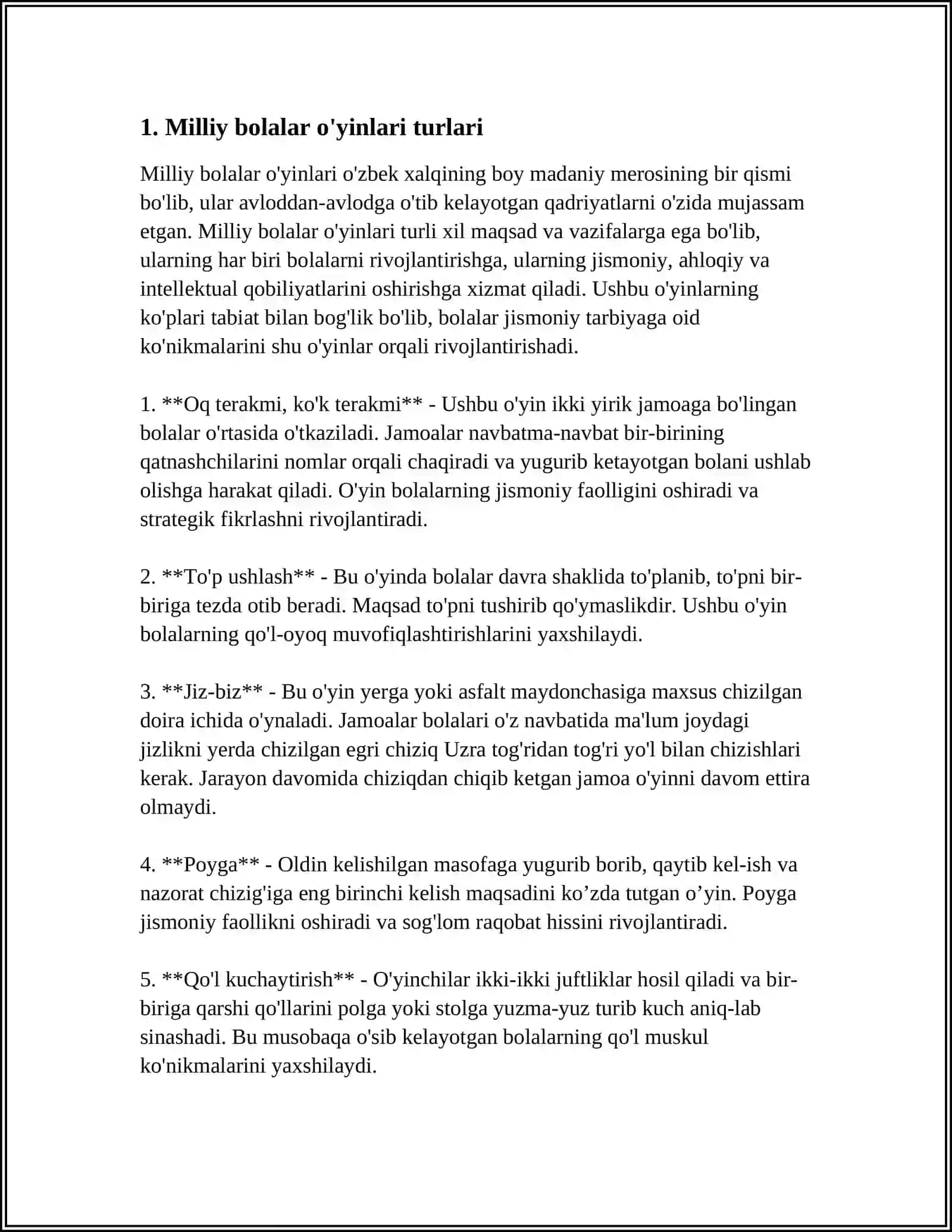 ÓZBEK BOLALAR ÓYINLAR TIZIMI 3