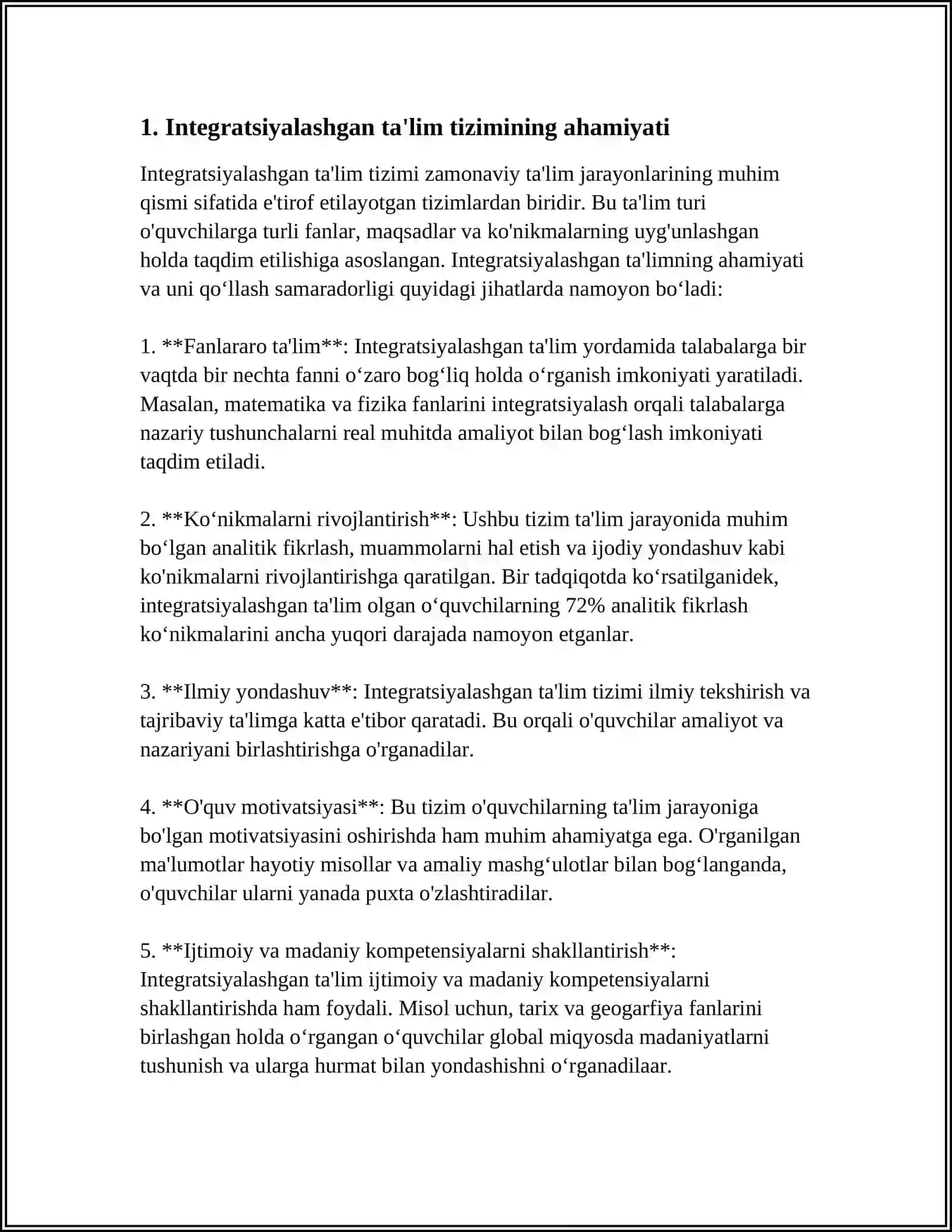MARKAZIY OSIYO VA MDH DAVLATLARIDA INTEGRATSIYALASHGAN TA'LIM 3
