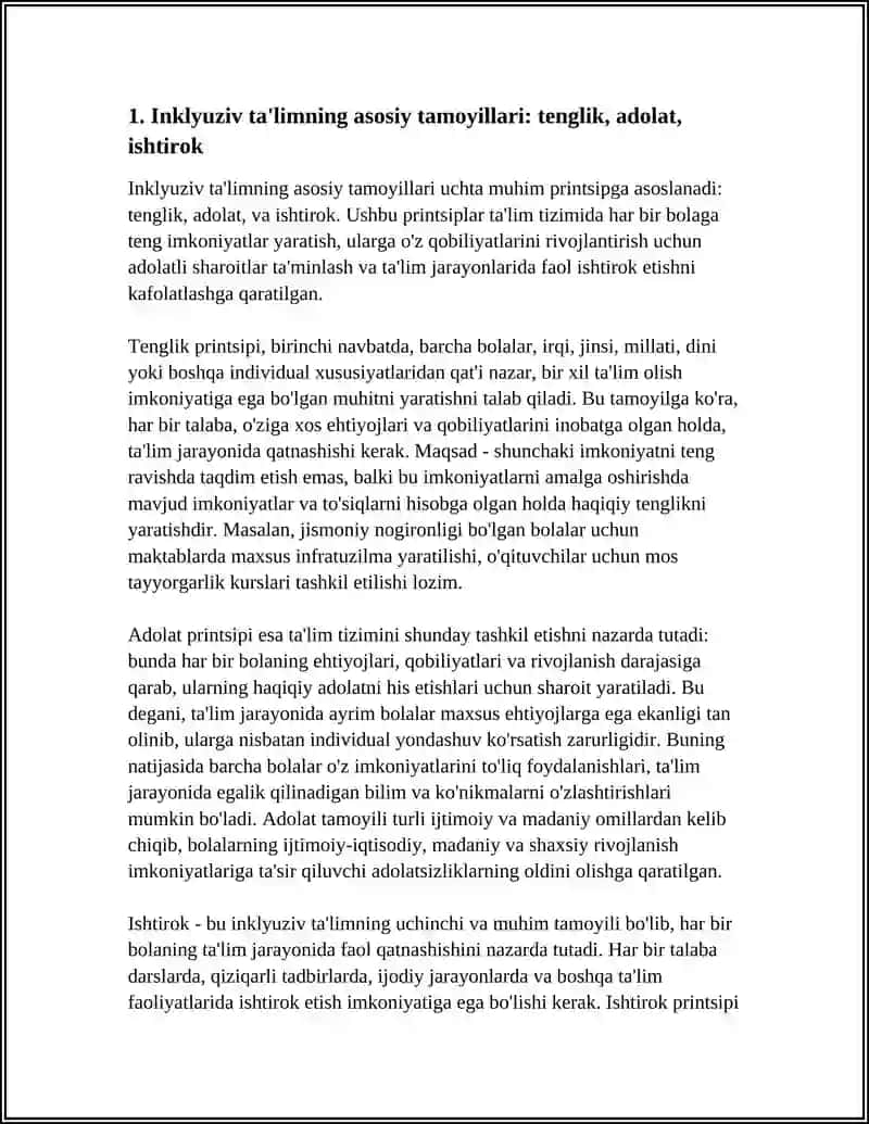INKLYUZIV TA'LIMNING TAMOYILLARI VA UNGA BÒLGAN EXTIYOJLAR 3
