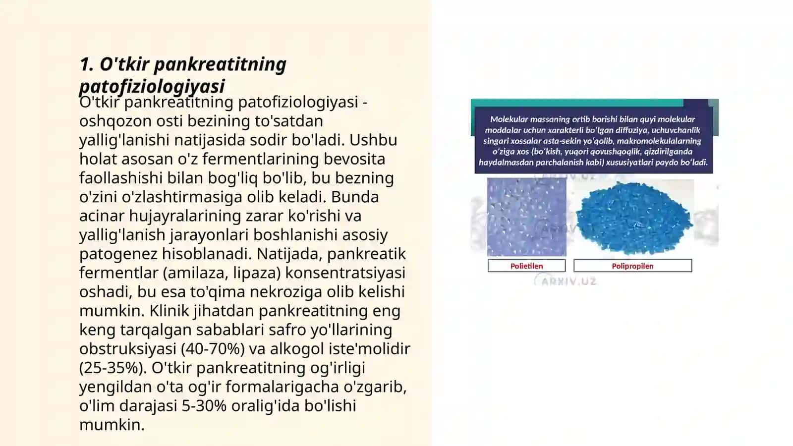 O’tkir pankreatit kelib chiqishi va davolashning biokimyoviy asoslari 3