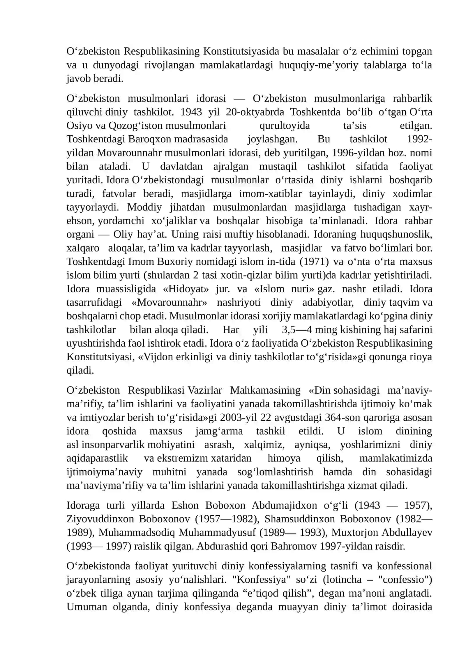 O‘ZBEKISTONDA FAOLIYAT YURITUVCHI DINIY TASHKILOTLAR 3