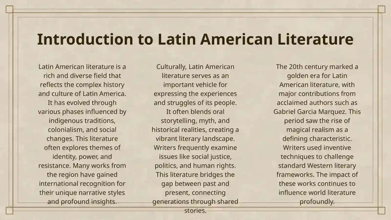 LATIN AMERICAN LITURATURE OF 20 CENTURY. WORKS OF GABRIEL GARCIA MARQUEZ ENGLISH LITURATURE 1930-1940 3