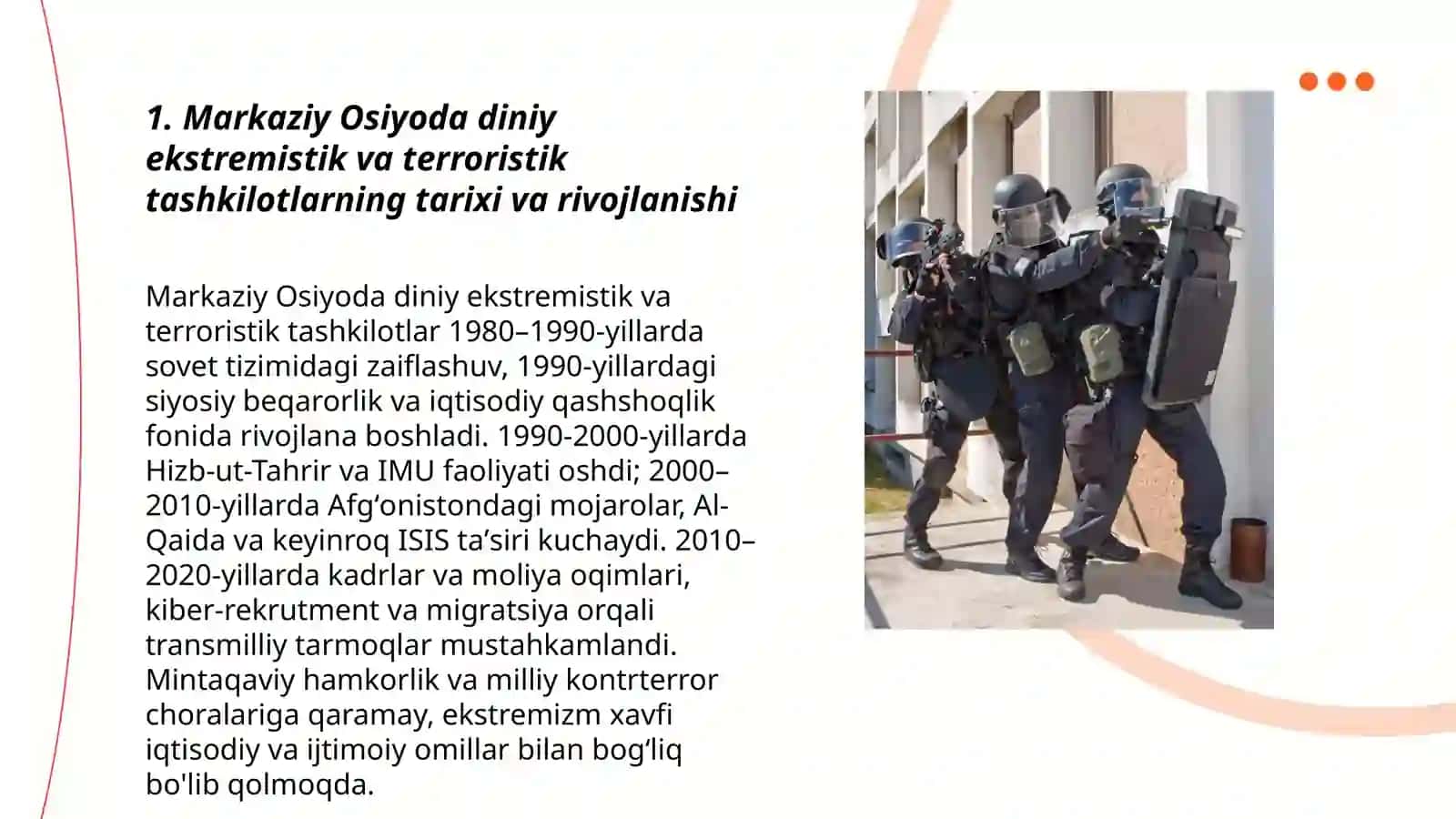 Markaziy Osiyodagi barqarorlikka tahdid solayotgan diniy ekstremistik va terroristik tashkilotlar 3