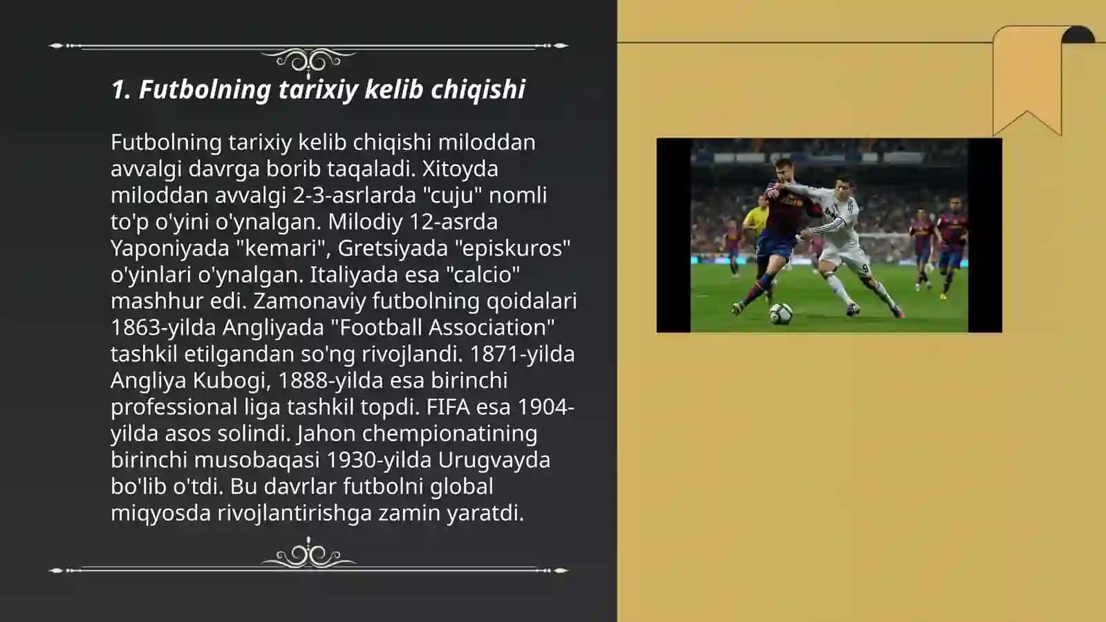 Futbol o‘yinining kelib chiqishi va rivojlanish tarixi 3