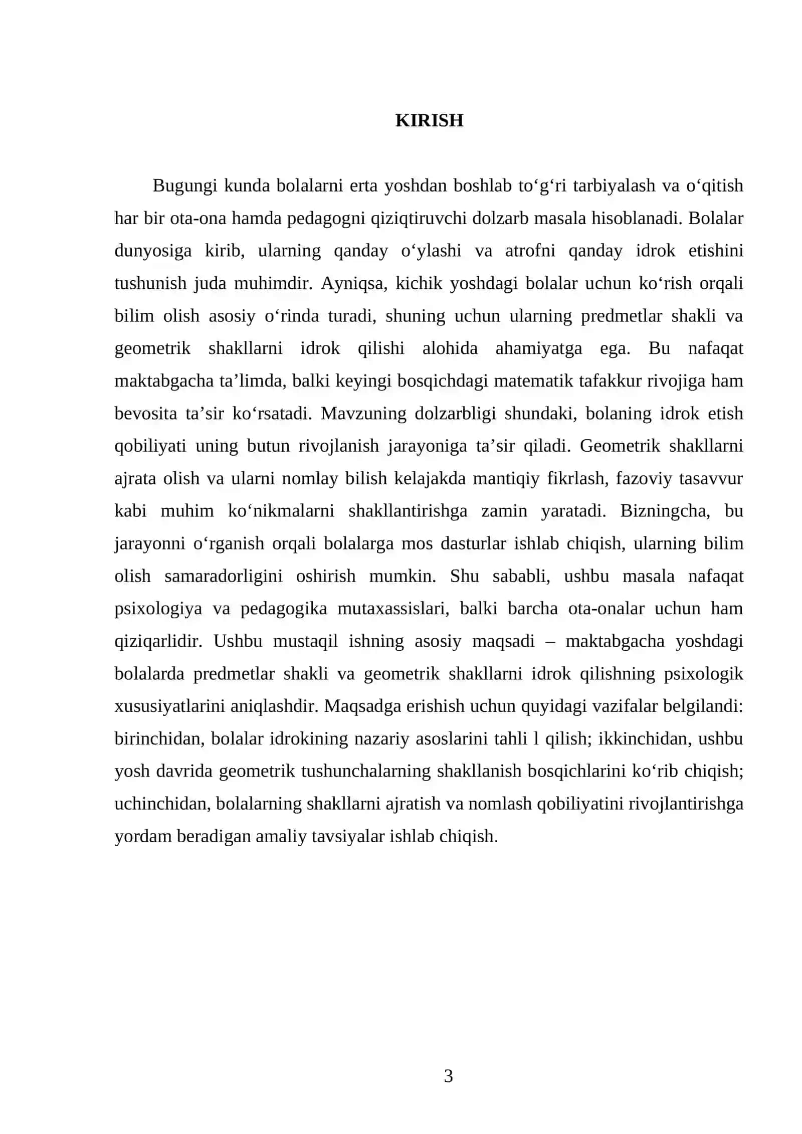 Bolalarning predmetlar shakli va geometrik shakllarni idrok qilishning o‘ziga xos xususiyatlari 3