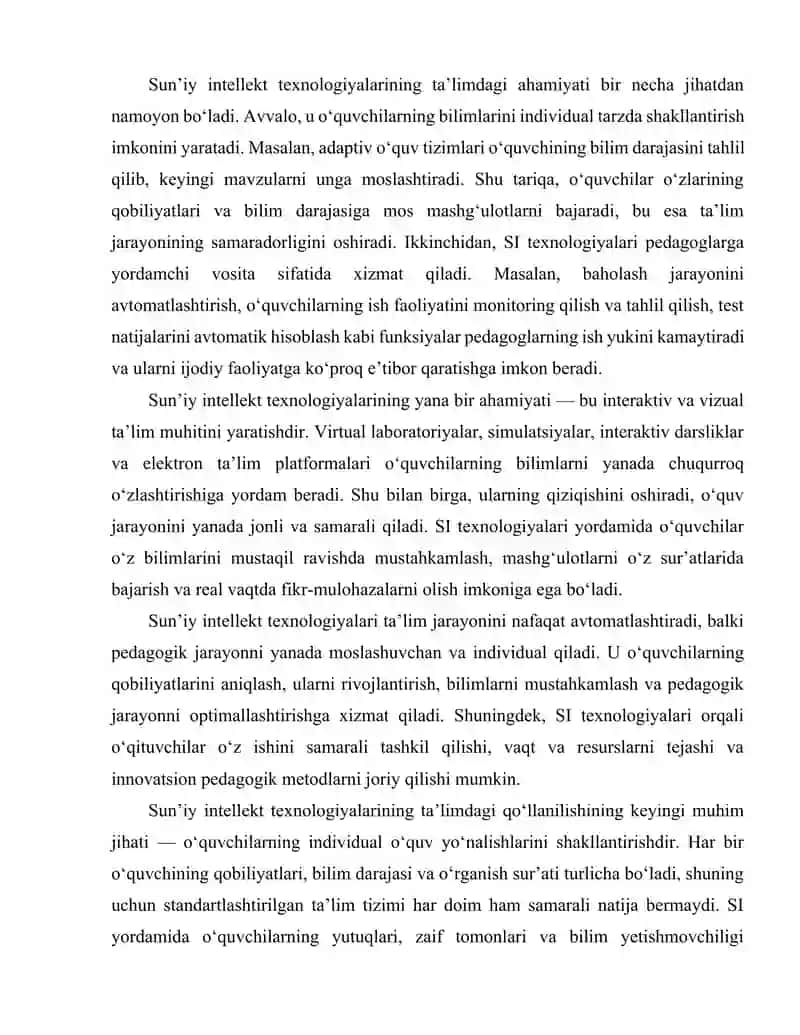Sun’iy intellekt texnologiyalarining ta’limdagi qoʻllanilishi 3
