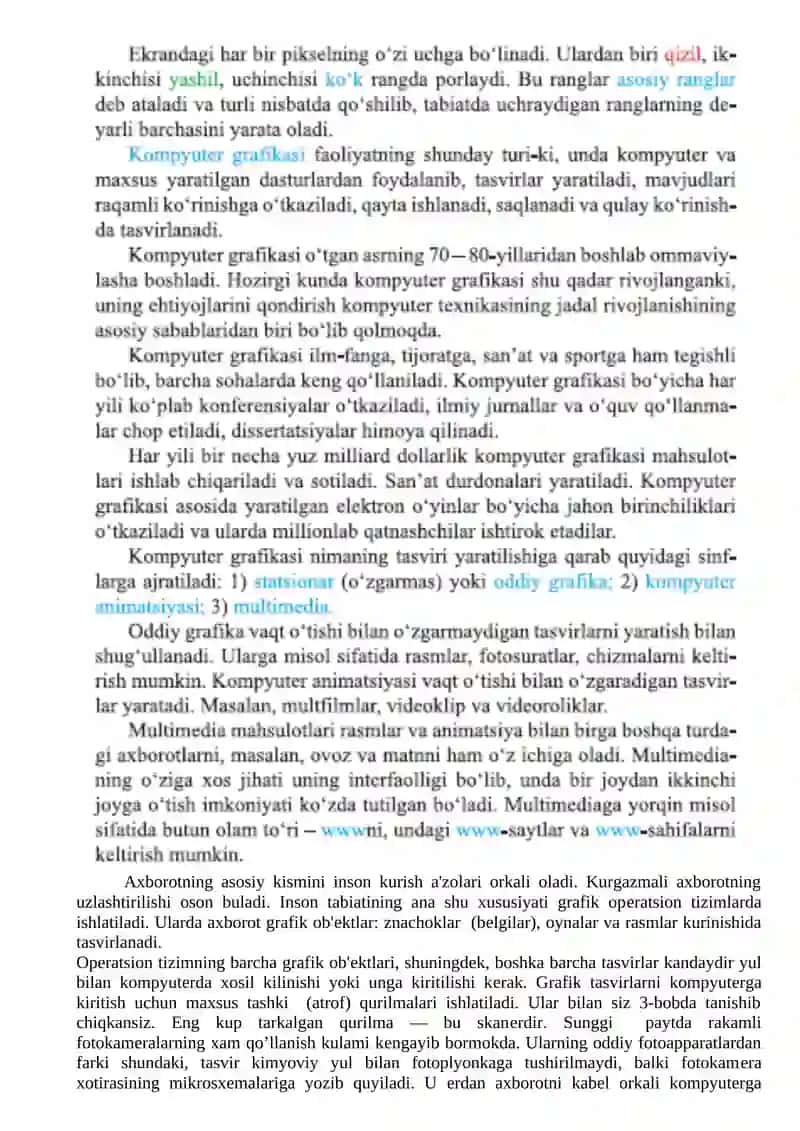GRAFIK OBYEKTLAR VA ULARNI KOMPYUTERDA TASVIRLASH USULLARI. PHOTOSHOP dasturi 3