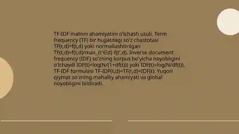 Big data ustida o'xshashlikni TF-IDF algoritmi orqali aniqlash 3
