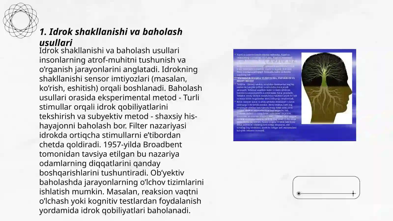 Idrok shakllanishi va baholash usullari 3