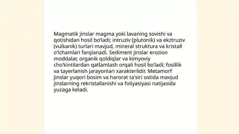 Togʻ jinslari va minerallar 3