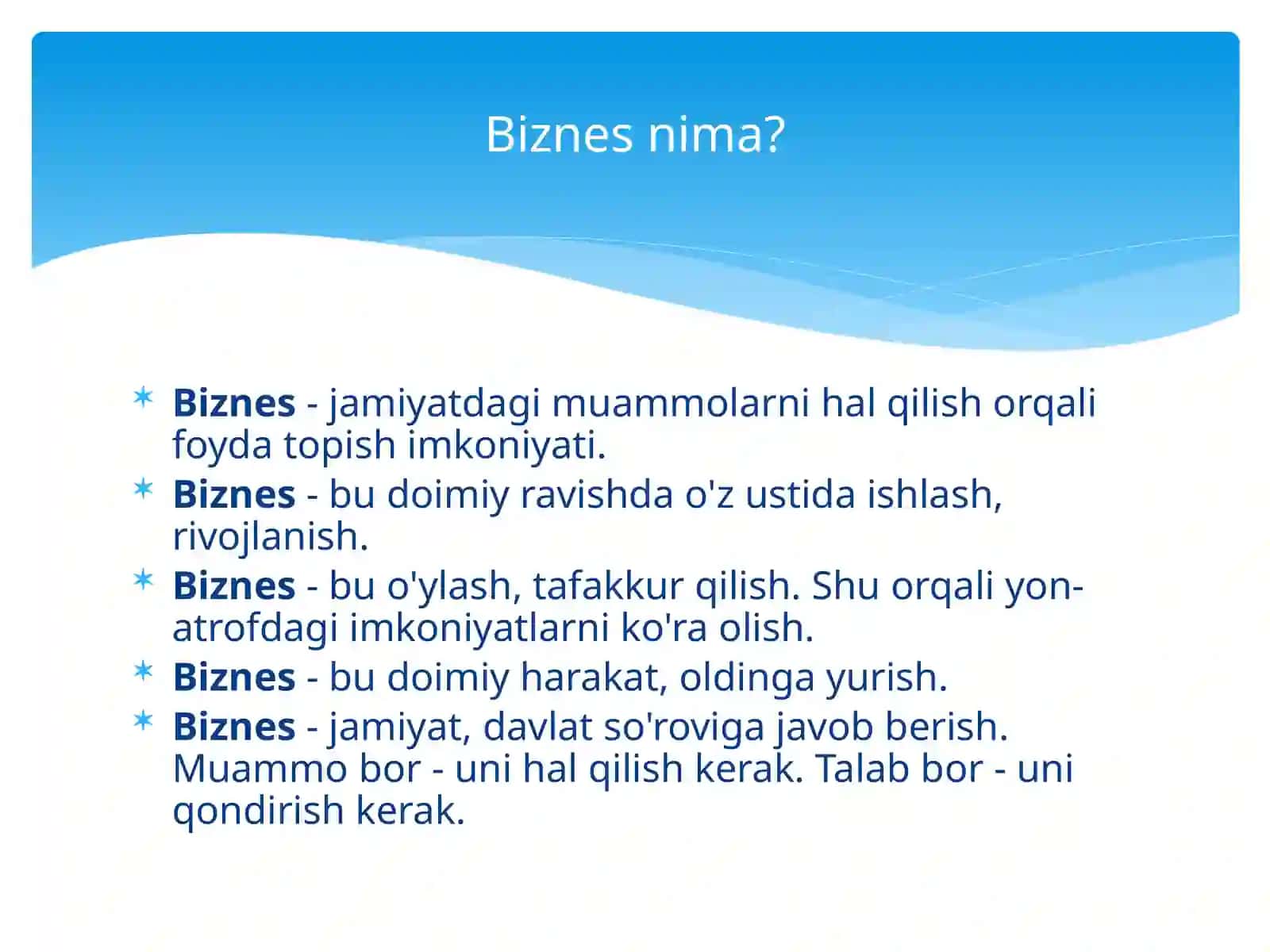 Biznes va tadbirkorlik tushunchalari va ularning mohiyati 3