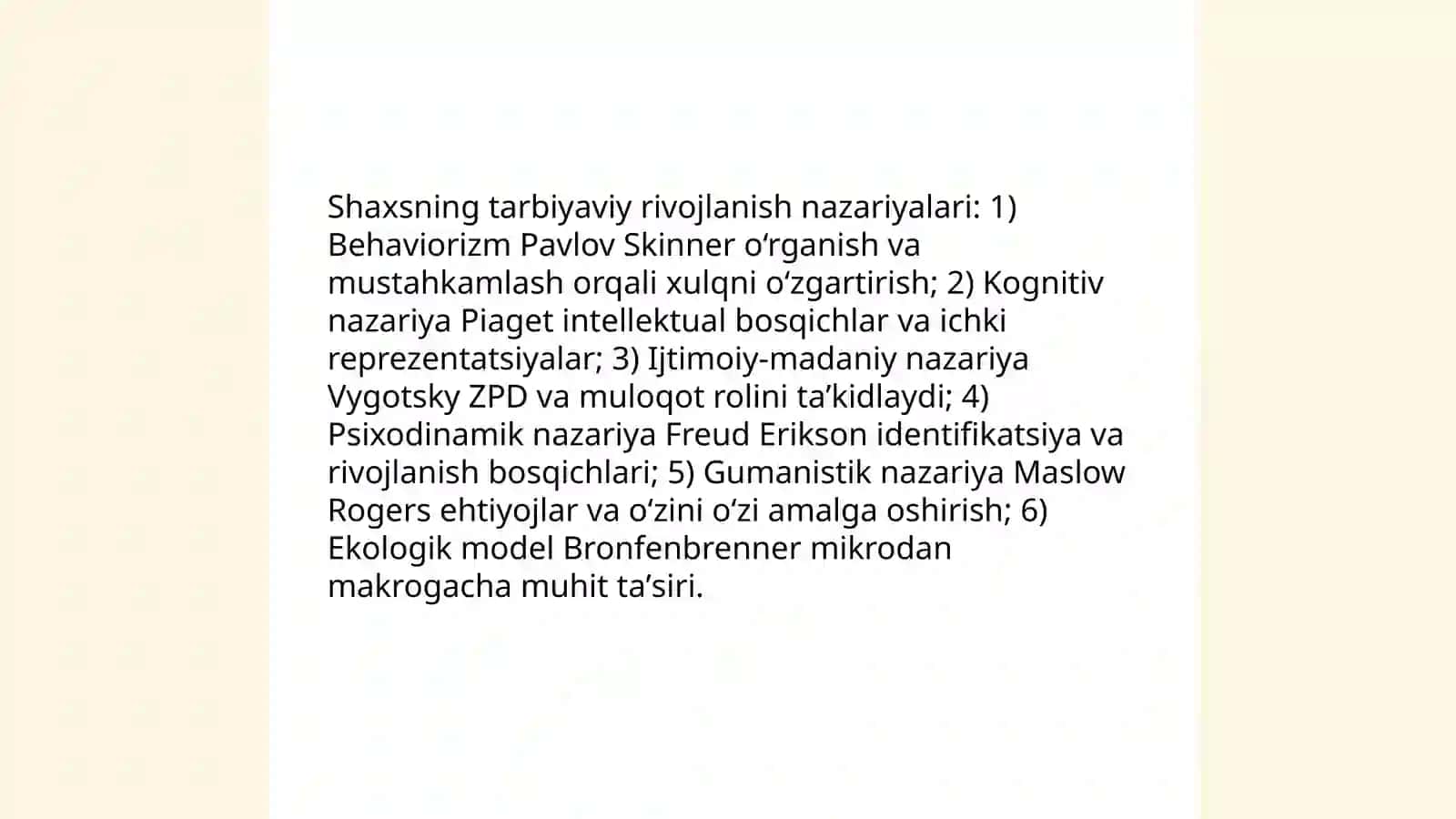 Shaxsning rivojlanishi tarbiyasi va ijtimoiylashuvi 3