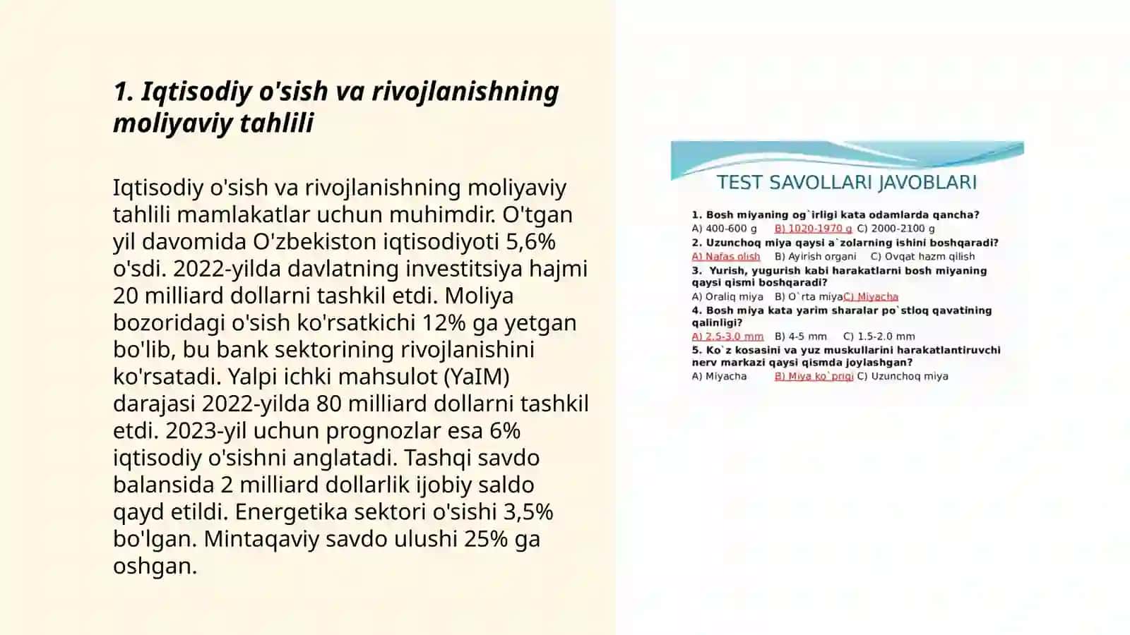 Iqtisodiy o'sish va rivojlanishning moliyaviy tahlili 3