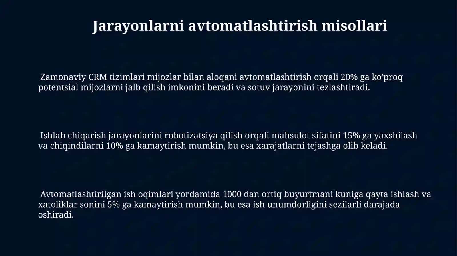 Avtomatlashtirish va optimallashtirish 3