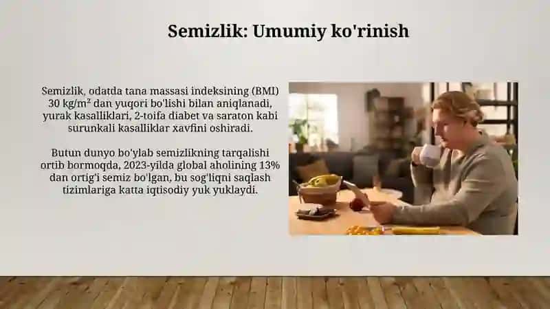 Semizlik, Metobolik Sindrom va Qandli Diabetning ll Turi 3