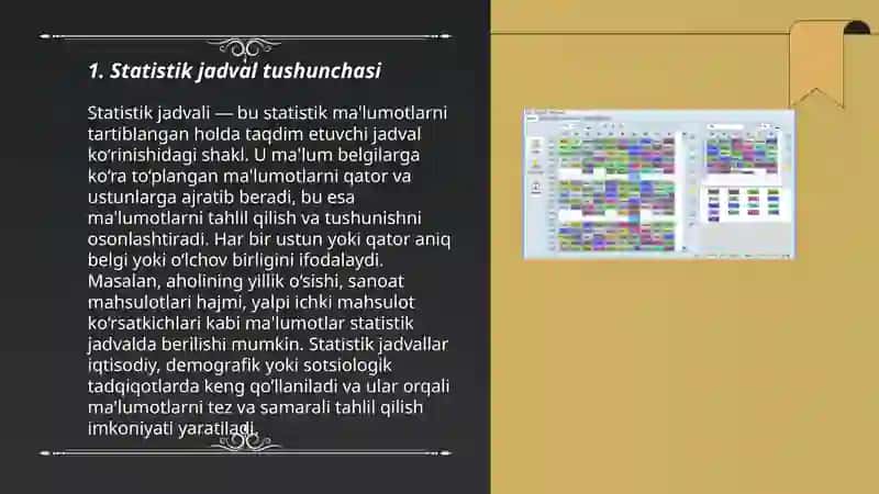 Statistik jadval turlari va uni tuzish qoidalari 3