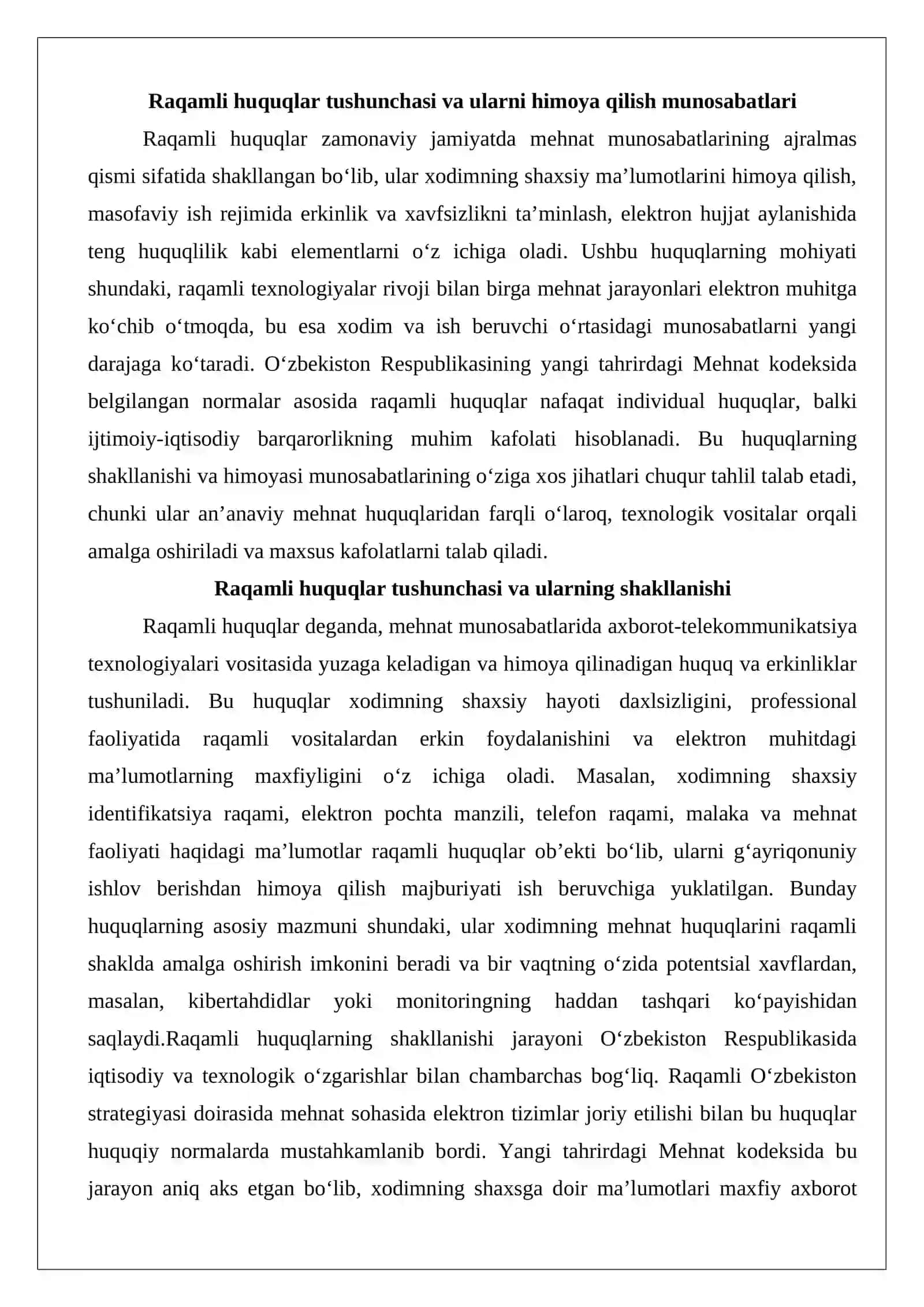 Raqamli huquqlarni himoya qilish munosabatlari va ularni tartibga solishning o‘ziga xos xususiyatlari 3