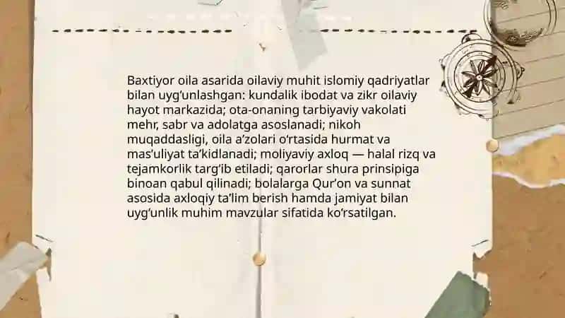 Shayx Muxammad Sodiq Muxammad Yusuf Baxtiyor oila asarida islom qadriyatlarining talqini 3