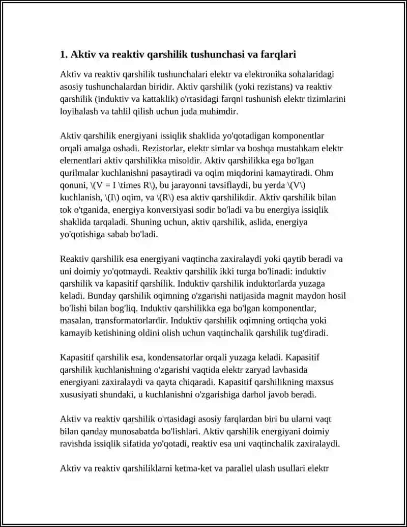 AKTIV VA REAKTIV QARSHILIKLARNI KETMA-KET VA PARALLEL ULASH USULLARI 3