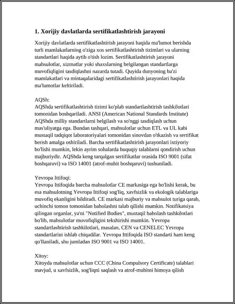 XORIJIY DAVLAT STANDARTLASHTIRISH TIZIMI 3