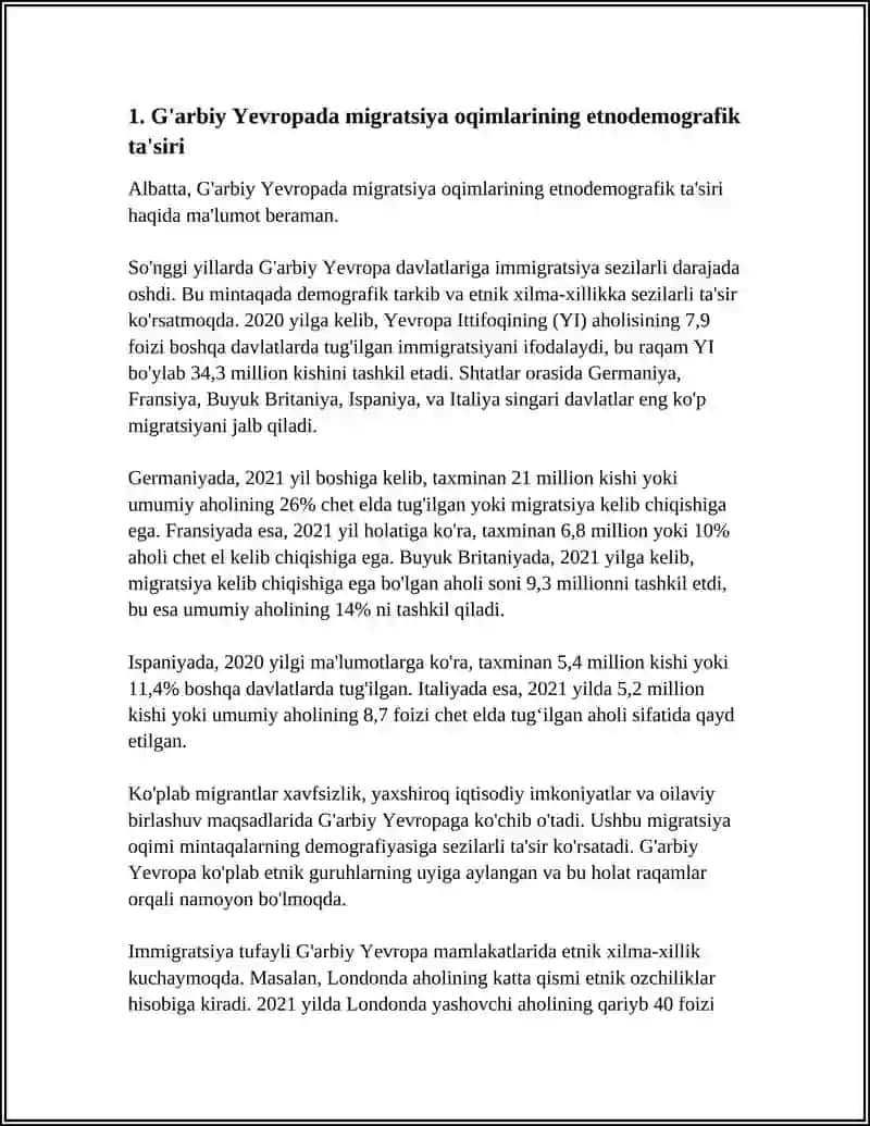 G'ARBIY YEVROPA MAMLAKATLARIDA ETNODEMOGRAFIK JARAYONLAR 3