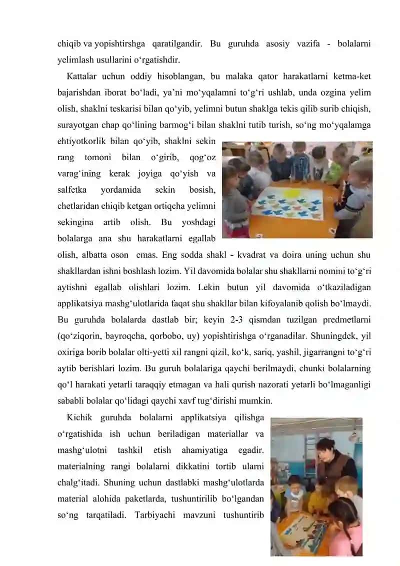 Maktabgacha yoshdagi bolalarni applikatsiya ishlariga o'rgatish 3