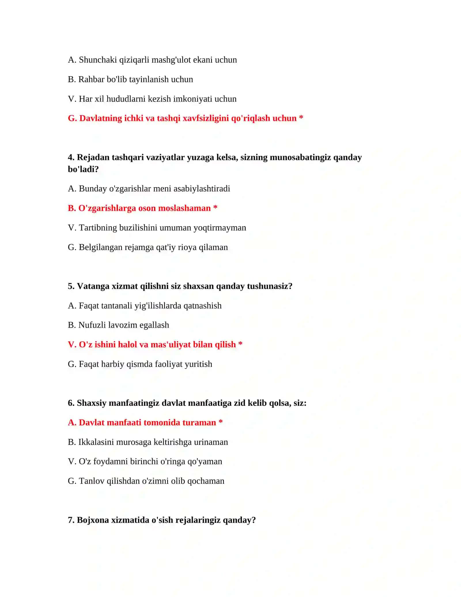 BOJXONA ISHGA KIRISH SINOVI - PSIXOLOGIK TAYYORGARLIK 3