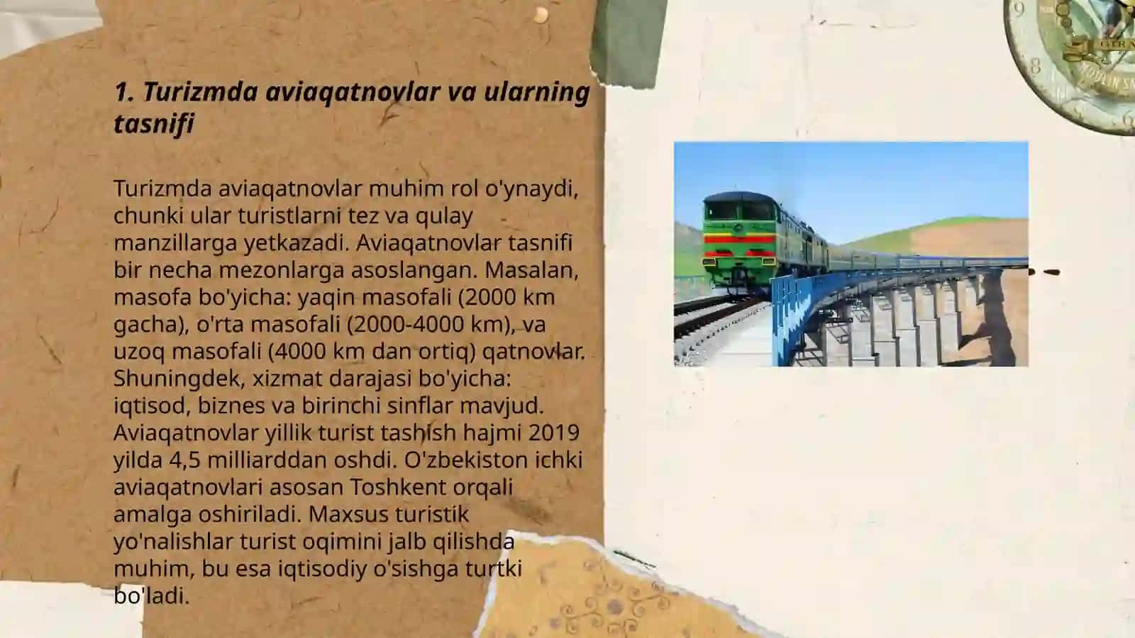 Turizm sohasida transportda tashish turlari va ularning tasniflanishi 3