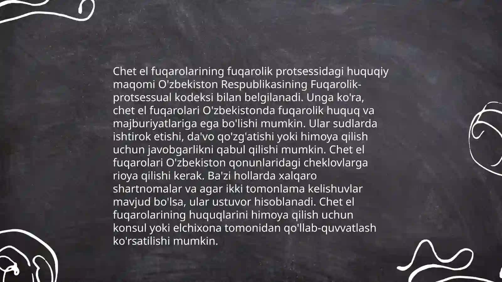 Chet el fuqarolarining fuqarolik protsessidagi huquqiy maqomi 3