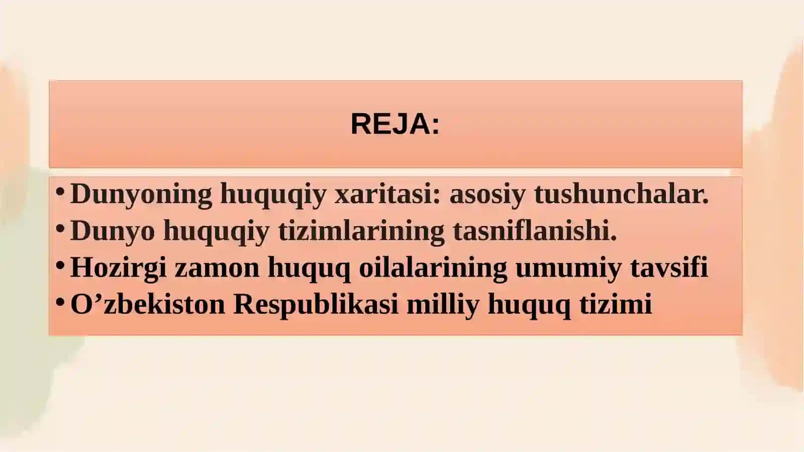 O'zbekiston milliy huquq tizimi va dunyoning asosiy huquqiy tizimlari 3