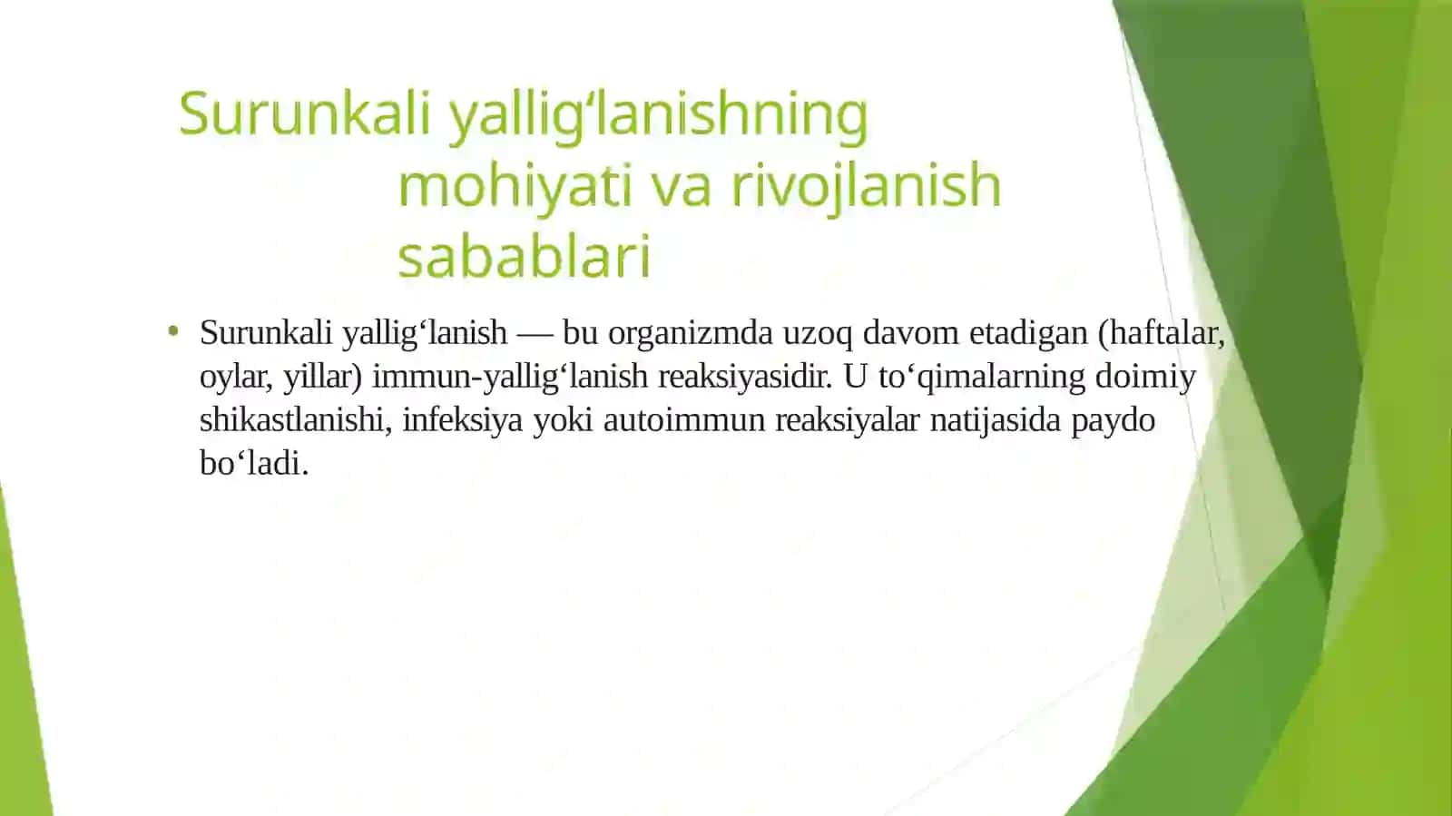 Surunkali yangilanish. Yaligʻlanishni tizimli tasviri. Hujayra reparatsiyasi 3