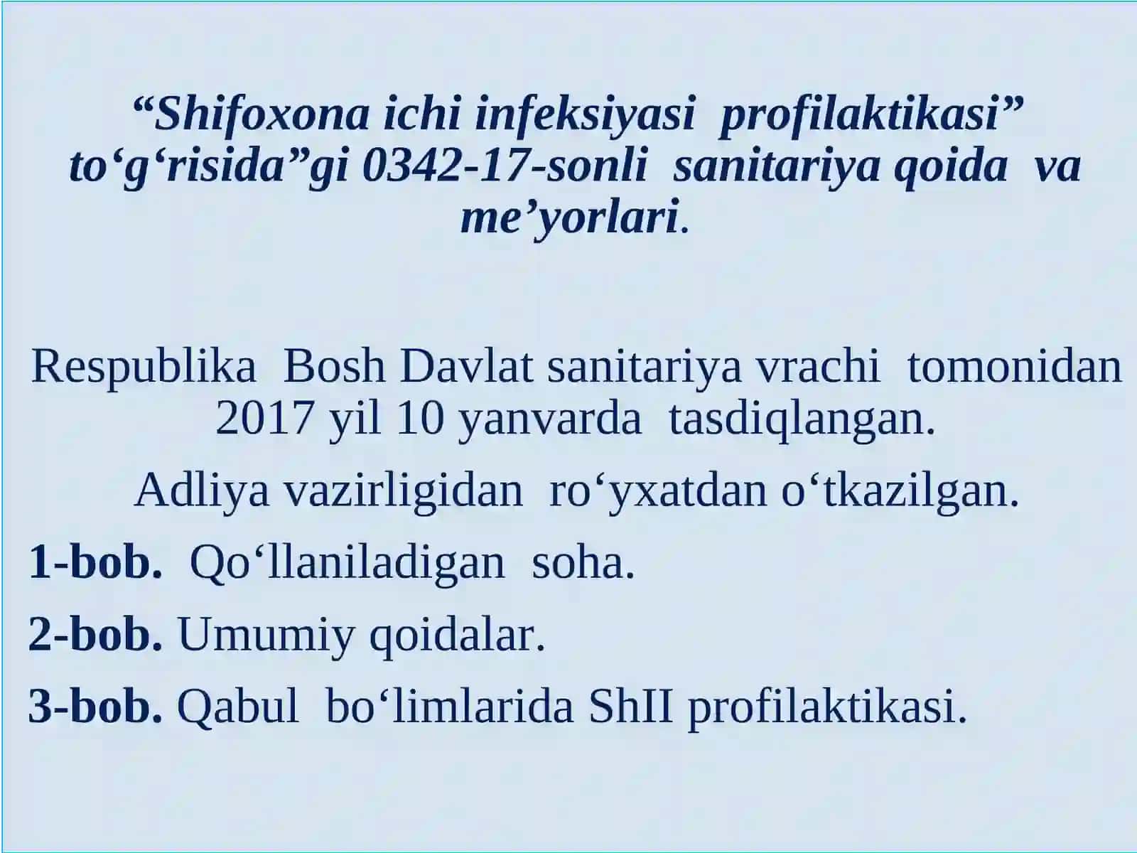 SANPIN-034217   Shifoxona ichi infeksiyalari profilaktikasi 2026 yil 3
