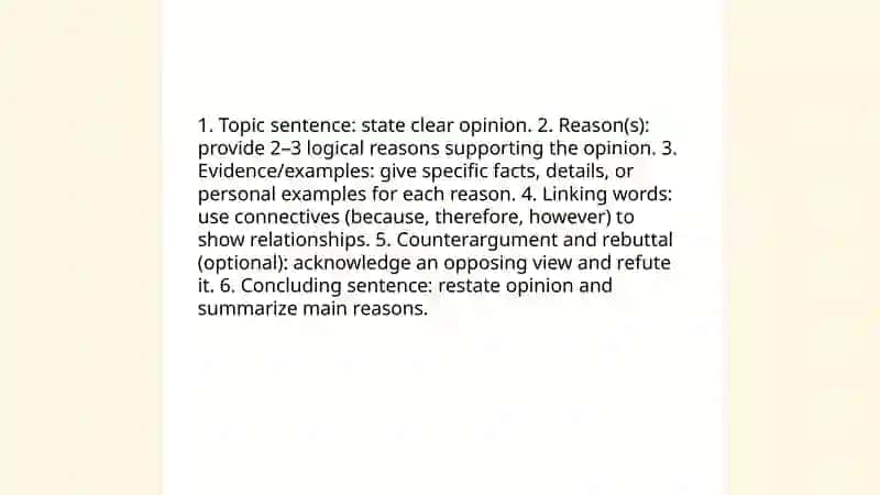 Structure of an opinion paragraph 3