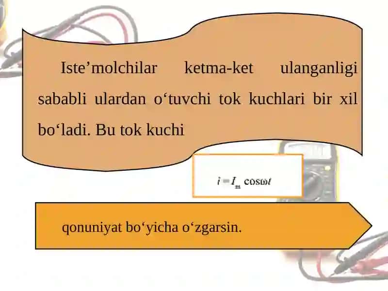 Aktiv qarshilik, induktiv g‘altak va kondensator ketma-ket ulangan o‘zgaruvchan tok zanjiri uchun om qonuni 3