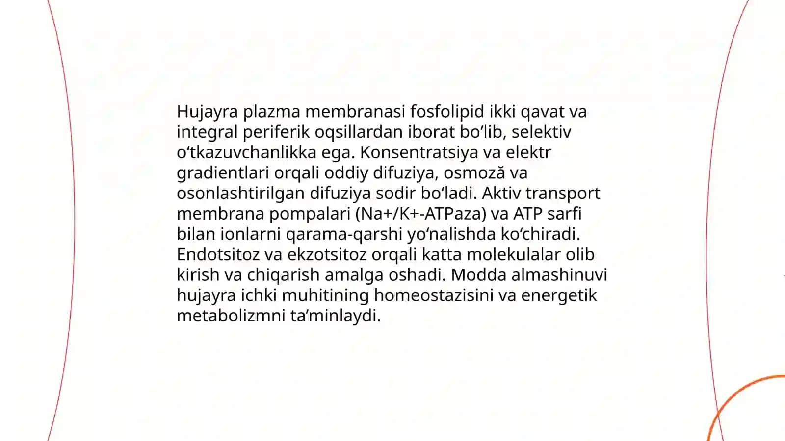 Hujayrada modda va energiya almashunuvi 3