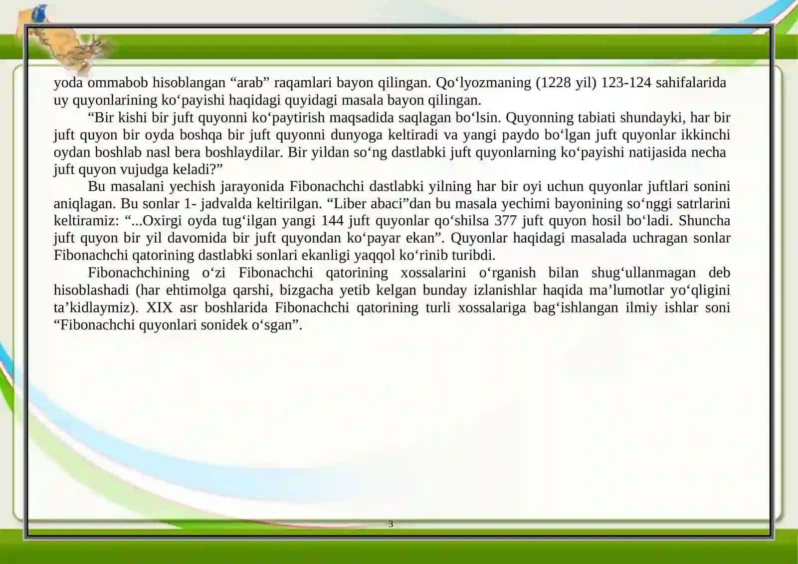 Fibonachchisonlari 3