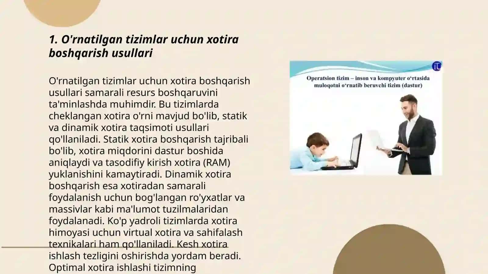 O'rnatilgan operatsion tizimlarda xotirani boshqarish 3