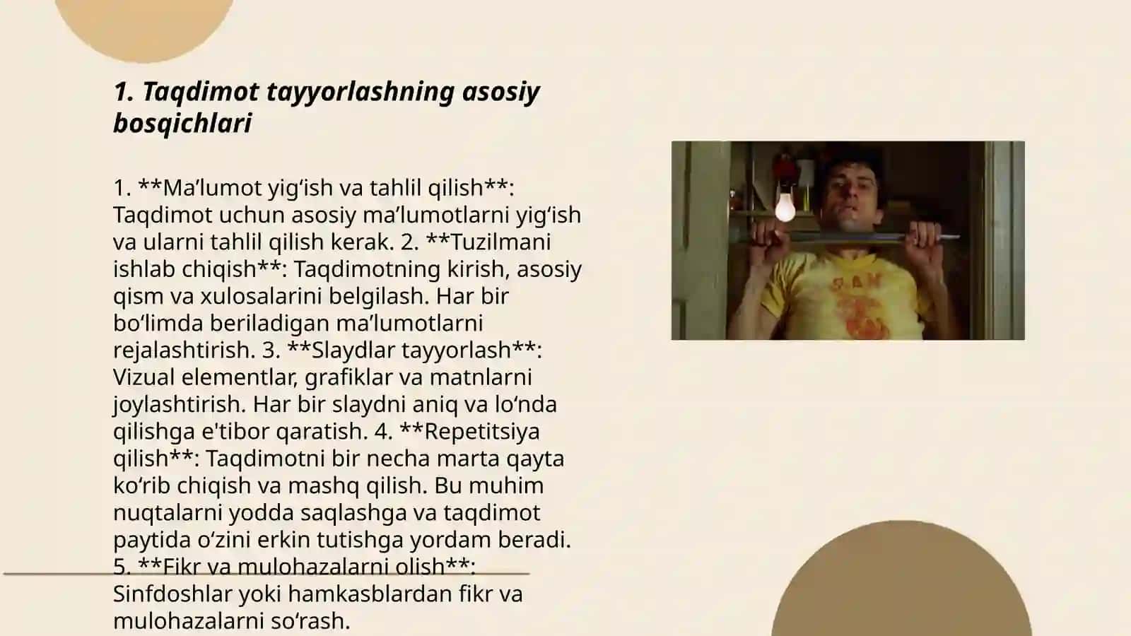 Taqdimot Tayyorlash va Taqdim Etish Usul va Vositalari 3