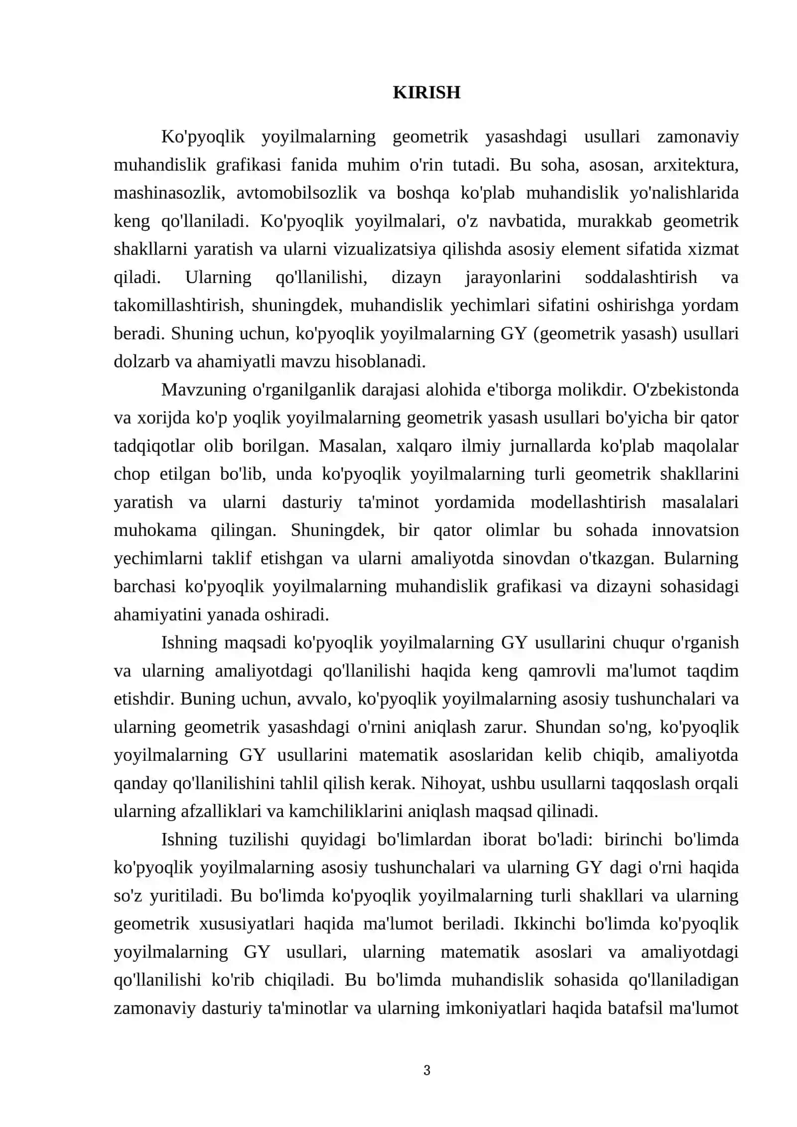 Ko'pyoqlik yoyilmalarning GY (Geometrik yasash) dagi usullari 3