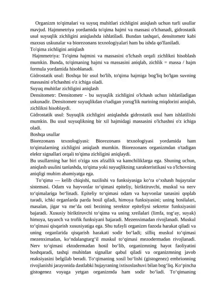 Organizm to’qimalarini va suyuq muhitlar zichligini aniqlash 3