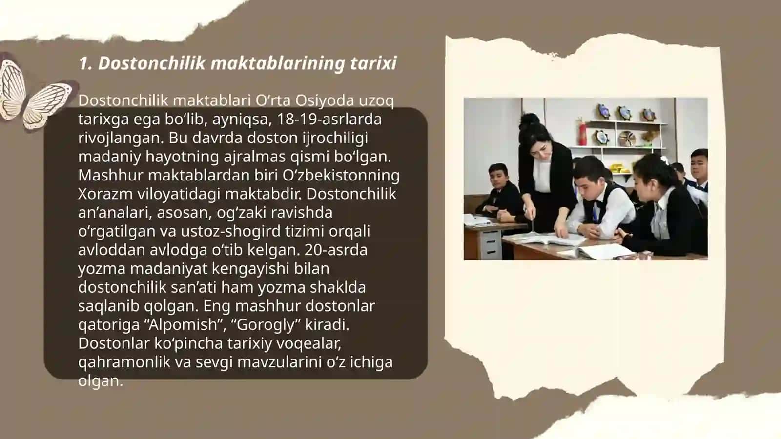 Dostonchilik maktablari haqida taqdimot tayyorlash 3