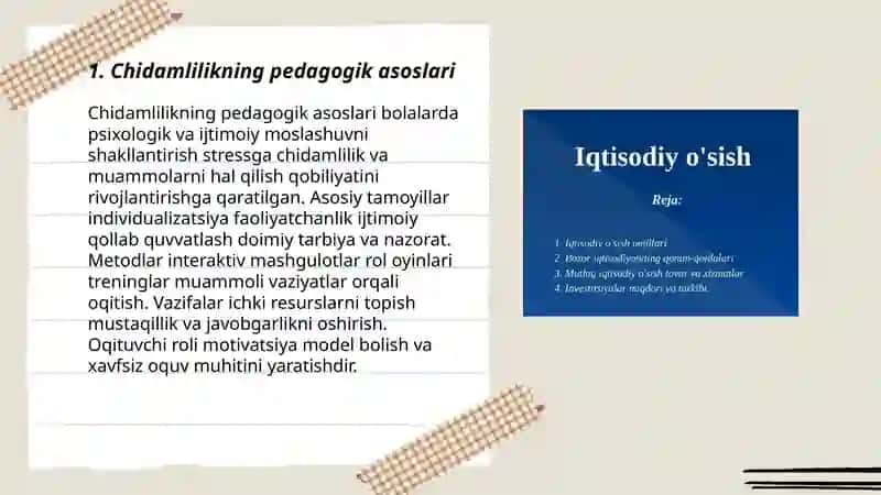 Chidamlilikni tarbiyalash 3