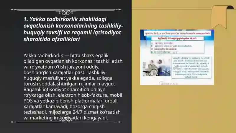 Raqamli iqtisodiy rivojlanish sharoitida ovqatlanish korxonalarining tashkiliy huquqiy shakillari va ularning tavsifi 3