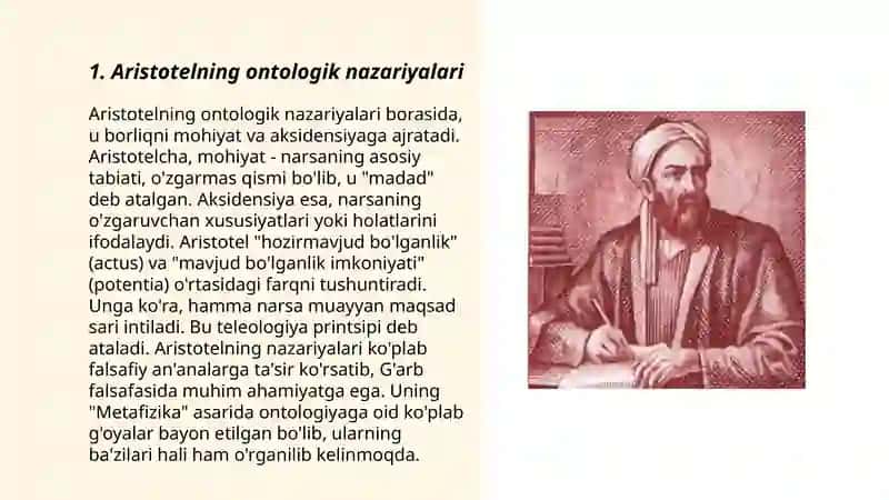 Aristotel va Al Farobiy ontalogiyasi 3