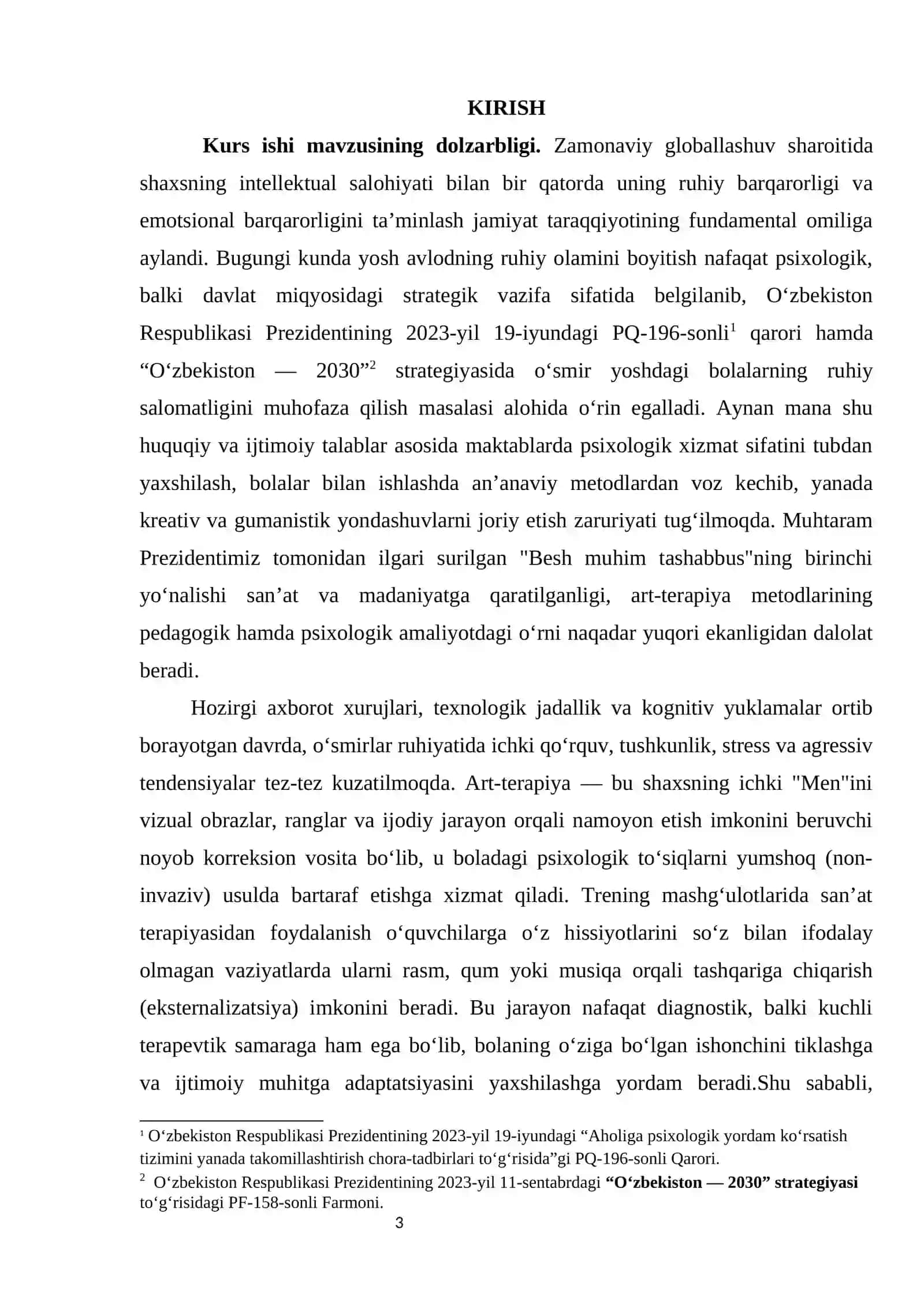 ART terapiya kurs ishi        ART terapiya mavzusida kurs ishi 3