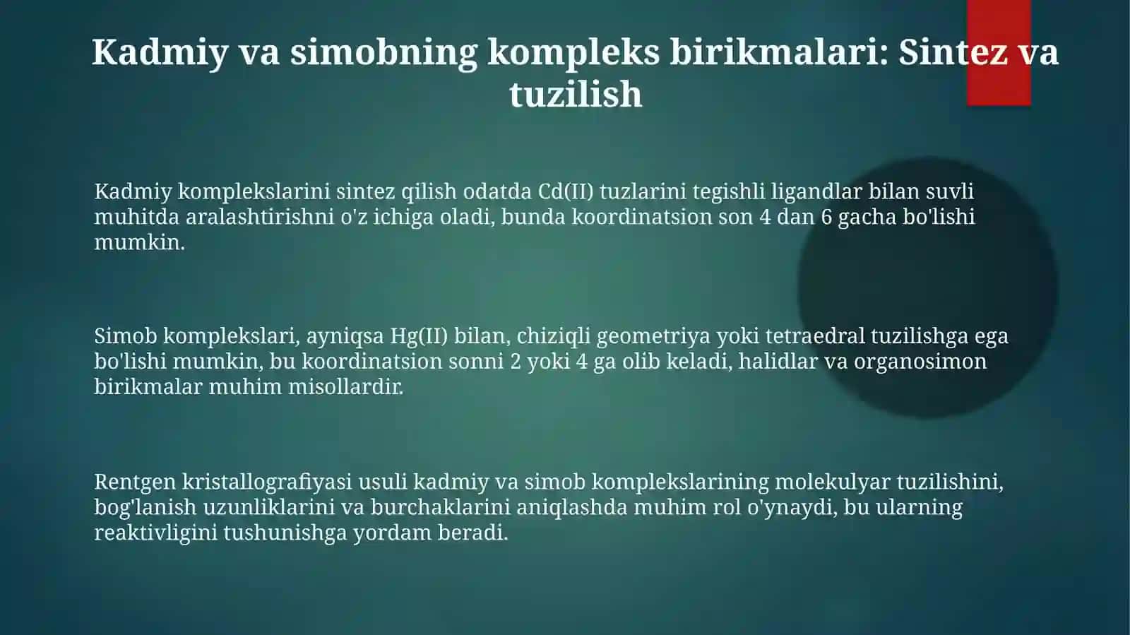 Rux kadmiy simobning kompleks birikmalari 3