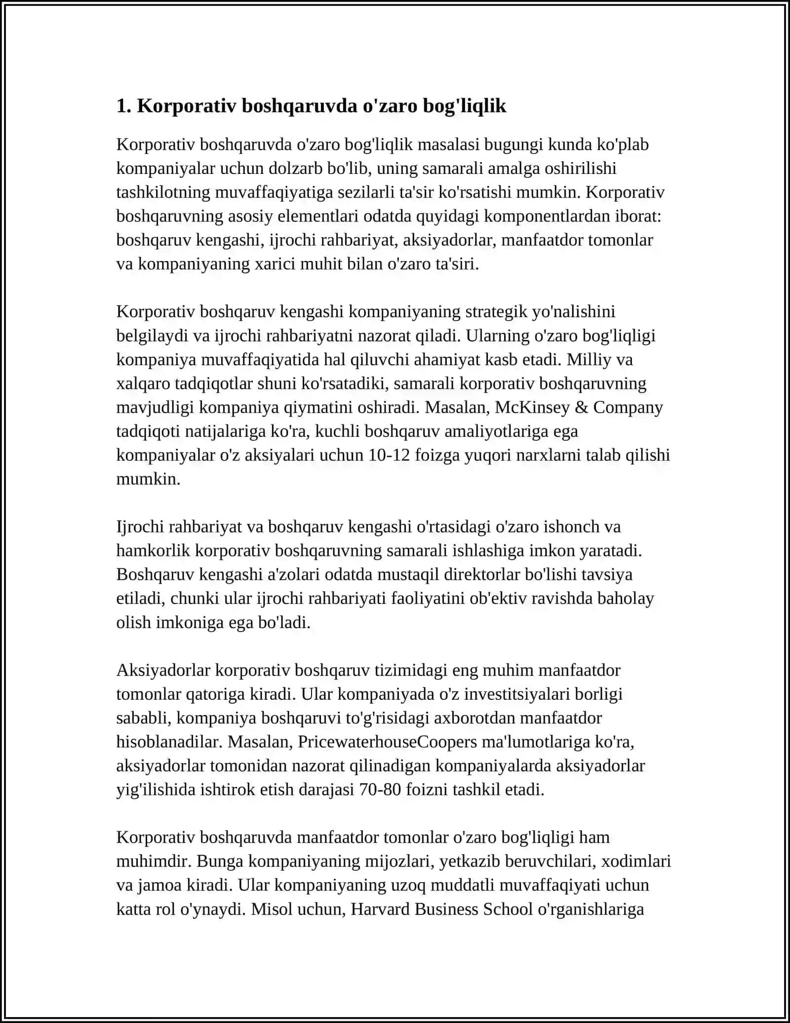 O'ZARO BOG'LIQ TOMONLAR KEYINGI VOQEALAR VA BOSHQA MUTAXASSISLAR ISHLARIDAN FOYDALANISH 3